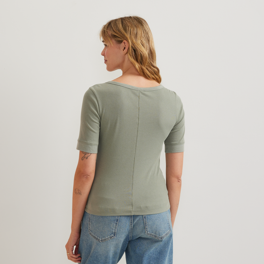 Women's Softline Short-Sleeve Ribbed Henley
