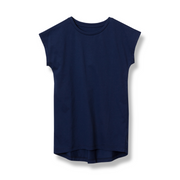 Girls Trail Short-Sleeve Pleated-Back Shirt - NAVY BLUE