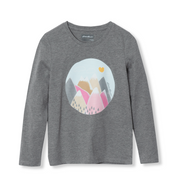 Girls Graphic Long-Sleeve Tee - MED GREY HEATHER