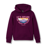 Girls Graphic Camp Fleece Hoodie - DARK PURPLE