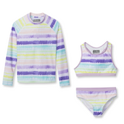Girls Sea Spray Ls 3-Piece Swim Set - PASTEL LILAC