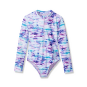 Girls Sea Spray Ls One Piece Swimsuit - PASTEL LILAC