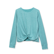Girls Trail Twist Front LS Top - PORCELAIN BLUE