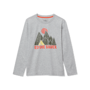 Boys Graphic Long Sleeve Tee - GRAY HEATHER