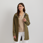 Women's Cloud Cap Waterproof Stretch Hooded Rain Parka - Alder