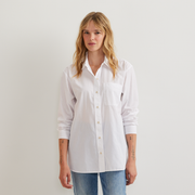Women's Poplin Button Down Shirt - White