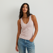 Women's Pointelle Dobby Tank - Calla Lily