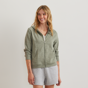 Women's Waverly Cotton Slub Full-Zip Sweatshirt - Sage
