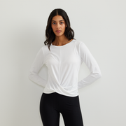 Women's Surreal Wrap-Front Travel T-Shirt - White