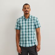 Men's Short-Sleeve Pack It 3.0 Seersucker Shirt - Aquamarine