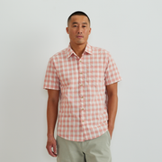 Men's Short-Sleeve Pack It 3.0 Seersucker Shirt - Tangelo