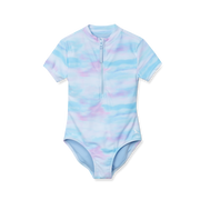 Girls Sea Spray SS One PC Zip Front Swimsuit - DUTCH CANAL
