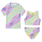 Girls Sea Spray 3 PC Short Sleeve Swim Set