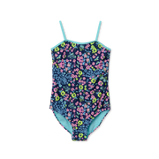 Girls Sea Spray Printed Swimsuit - AQUA