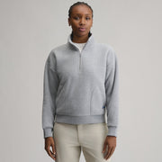Women's Authentic Outdoor Fleece 1/4-Zip Mock Pullover - Heather Gray