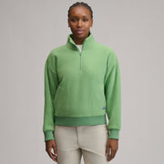 Women's Authentic Outdoor Fleece 1/4-Zip Mock Pullover - Light Moss