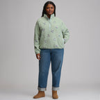 Women's Plush Fleece Snap-Mock Pullover - Embroidered