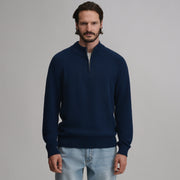 Men's Classic Quarter-Zip Sweater - Navy