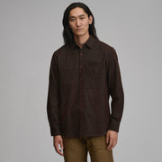 Men's Long-Sleeve Fine Wale Corduroy Shirt - Solid - Cordovan