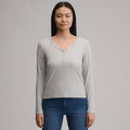Women's Long-Sleeve Multi Button Henley