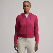 Women's Long-Sleeve Train Ascent Full-Zip Hood Pullover - Hibiscus