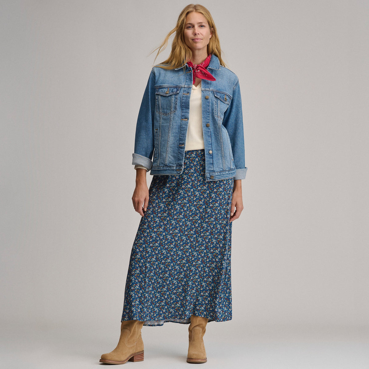 Women's Printed Midi Skirt