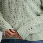 Women's Long-Sleeve Slub Johnny Collar Sweater