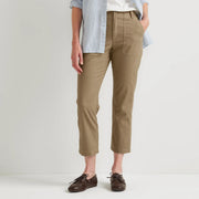 Women's Utility Stretch Canvas Kick Cropped Pants - Dk Khaki
