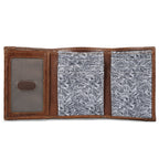 Pioneer Leather And Printed Cotton Canvas Trifold Wallet