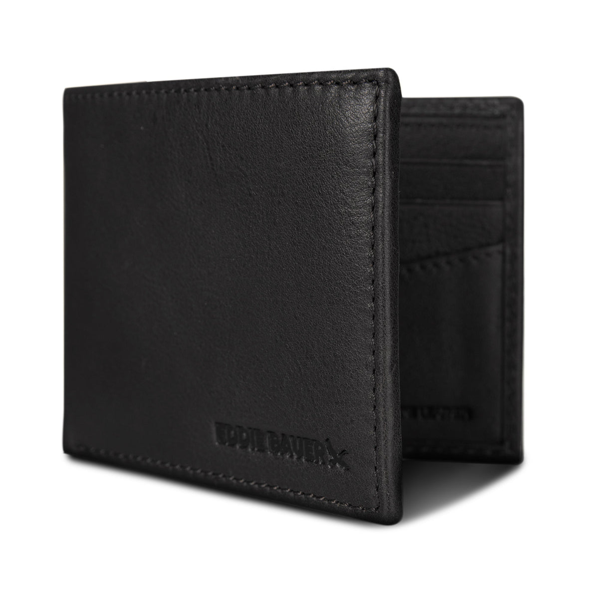 EB Signature Logo Leather Flip Id Bifold Wallet