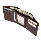 EB Signature Logo Leather Trifold Wallet