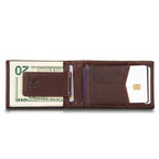EB Signature Logo Leather Bifold With Money Clip Wallet