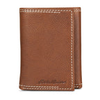 EB Signature Top Stitch Leather Trifold Wallet