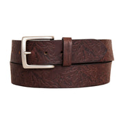 Men's Debossed Live Your Adventure Leather Belt - Brown