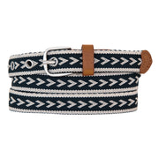 Women's Cascade Woven Belt With Metal Buckle - Navy