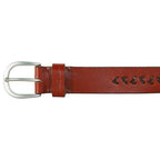 Women's Center Lacing Detailed Leather Belt