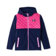 Kids Quest Fleece Mixed Media Hooded Jacket - NAVY BLUE