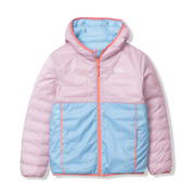 Kids Reversible Cirruslite Down Hooded Jacket - TAHITIAN TIDE