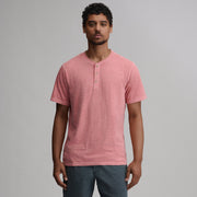 Men's Short-Sleeve Sunwashed Cotton Henley - Tangelo