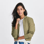 Women's Sightseer Cropped Full-Zip Hoodie - Dusty Sage